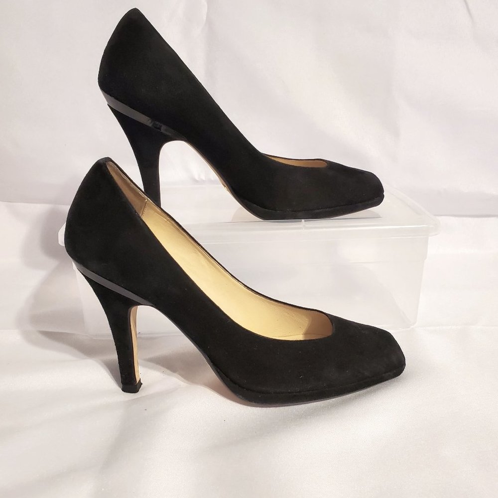 Cole Haan Nike Air Black Suede Platform Heels Pumps